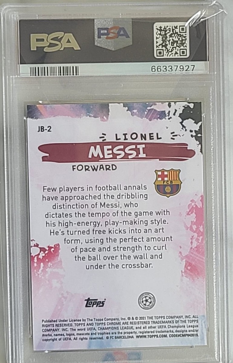 メッシ　カード 2020-21 Topps Chrome UCL Lionel Messi Joga Bonito #JB-2 PSA