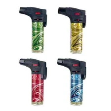 4 Pack Jumbo 4" Jet Flame Torch Gun Lighter Refillable Lockable Windproof Wave