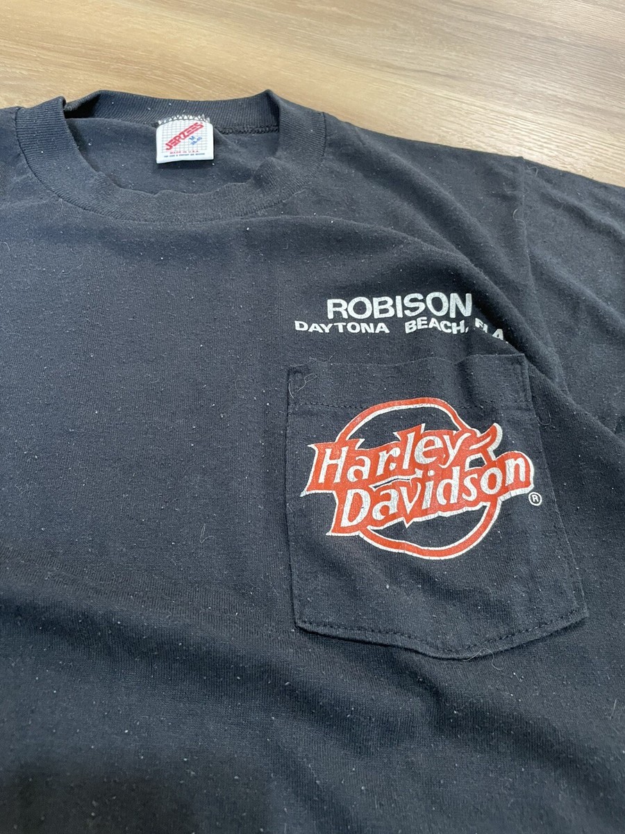 Vintage Harley Davidson Shirt 3d 80s Daytona Jerzees Sz M Black
