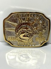 100 Years Of Liberty Golden Silver Belt Buckle 1886-1986 Statue 3.5" X 2.5"
