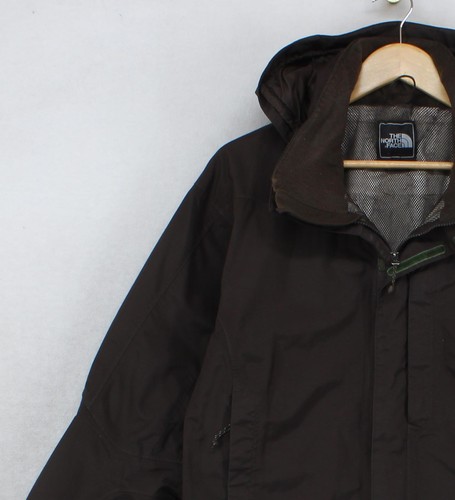 North Face Hyvent Waterproof Jacket Mens Size S Brown Hooded Full Zip - Picture 6 of 14