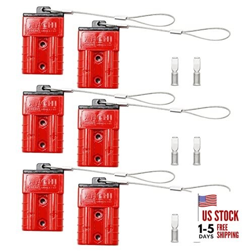 6 PCS 6-10 Gauge 50A 12-36V Battery Cable Quick Connect/Disconnect Wire