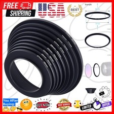 Step Up Lens Filter Adapter Rings - Set of 9 - Allows You to Fit Larger Size ...