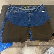 Vtg Cabelas Roughneck Jeans Mens 40 x32 Blue Brush Double Knee Classic Fit Pants