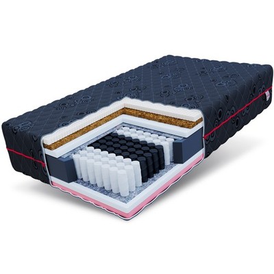 Matratze 180x200 Taschenfederkern 7 Zonen BLACK H3 H4 Visco Latex 22 cm JACQUARD