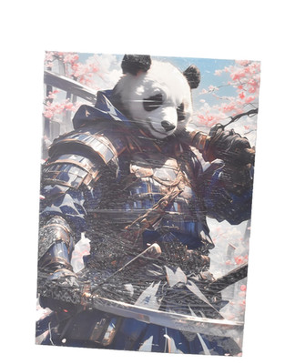 Displate Magnetic Samurai Panda Warrior Metal Poster Matte Wall Art 26.6''x18.9''