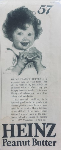 Meisterwerk Anzeige von gestern - Heinz 57 Erdnussbutter - 1924