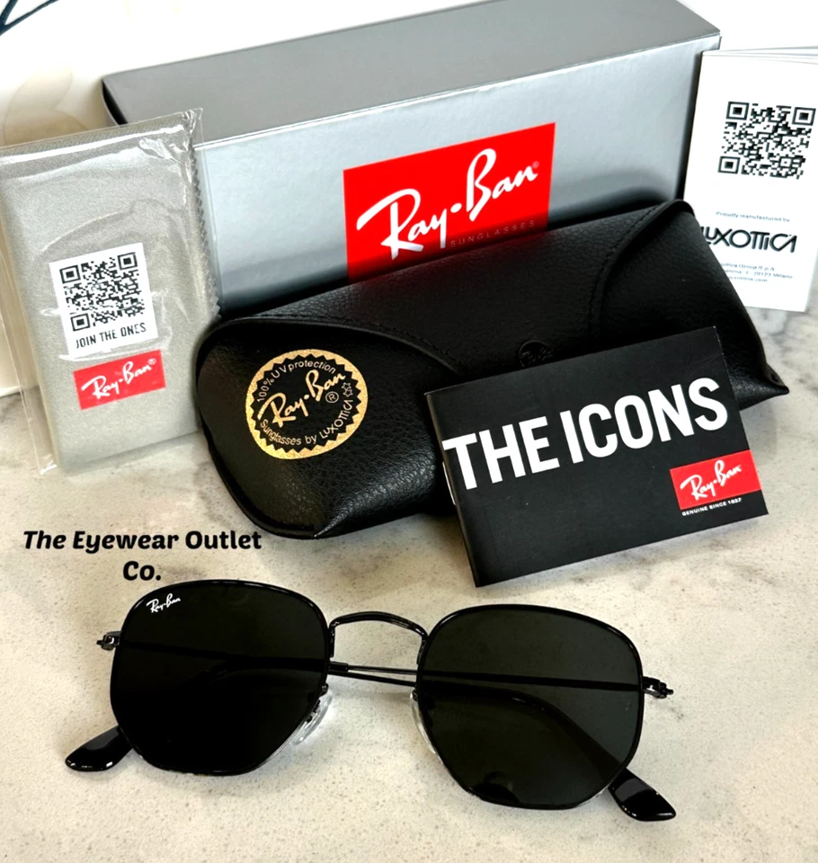 Expositor Tienda Rayban Hexagonal RB3548N Negro 51mm Hombres/Mujeres Nuevo Ray Ban Foto 2 de 4