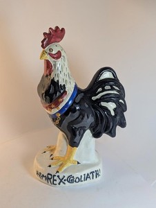 Vintage 12" H.R.M. Rex Goliath Rooster Chalkware Figurine Carnival Prize