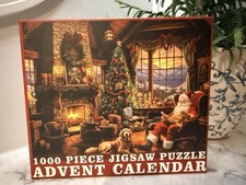 Christmas Advent Calendar Jigsaw Puzzle 1000 Pieces Santa Dog Complete