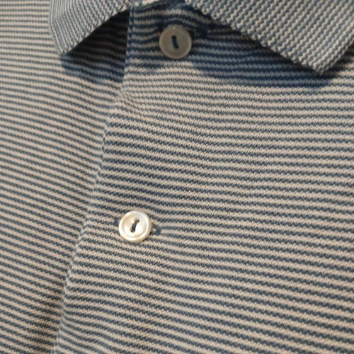 LACOSTE Polo Shirt - Fine White/Light Blue Stripe US size XL - Picture 4 of 11