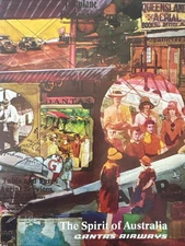 Vintage QANTAS: THE SPIRIT OF AUSTRALIA  AIRLINE BROCHURE QF HISTORY 1980'S