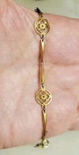 Pulsera vintage Avon años 70 con encaje dorado talla 6,5 - 6,75