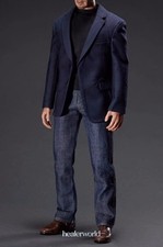 1 juego de ropa de traje informal de soldado masculino azul 1/6 para figura de acción de 12"