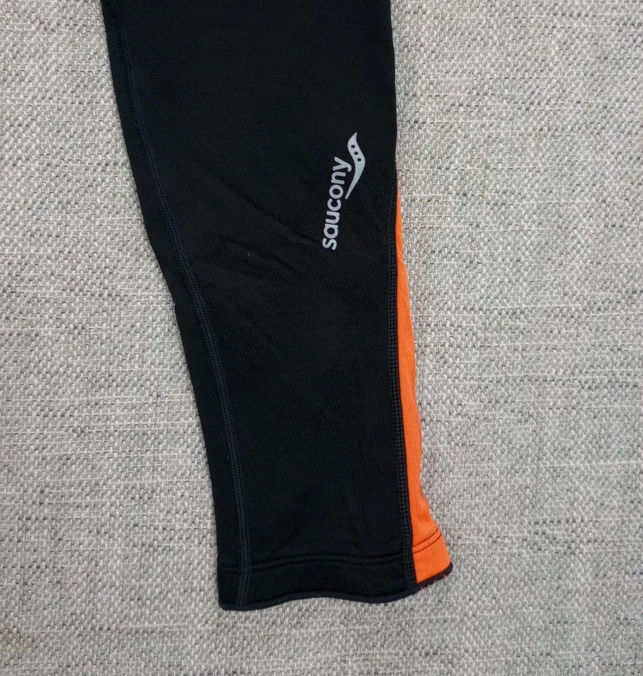 Leggings para correr Saucony Vizi Pro para hombre talla M negros naranjas elásticos  Foto 3 de 4