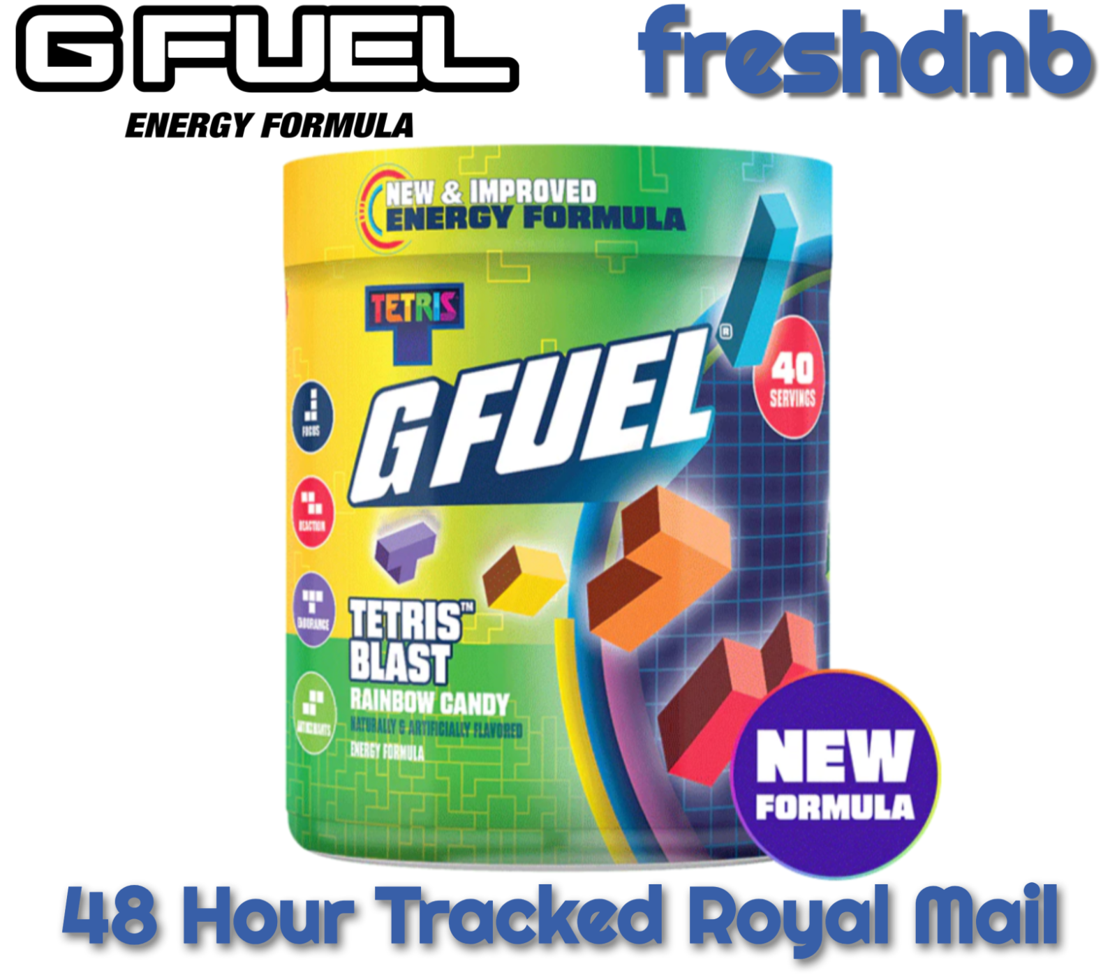 G Fuel Tetris Blast 2.0 Tub Energy Drink Formula 40 Servings | UK Seller | GFUEL