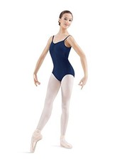 Mirella Women's Princess Seam Pinch Front Camisole Dance Leotard Medium Navy