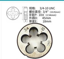 1Pcs HSS Right Hand Die 3/4"-10UNC Dies Threading 3/4-10UNC