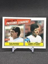 1987 Topps #227 NFL Passing Leaders Dan Marino Tommy Kramer Football card HOF!