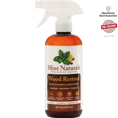 Eco-Friendly Wood Cleaner & Polish - 16oz Plant-Based Formula with Mint Aroma