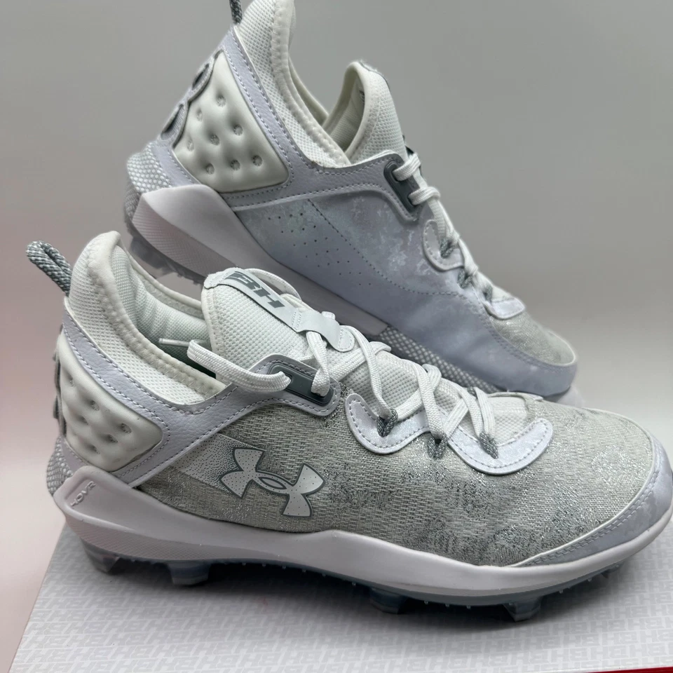 Under Armour Harper 8 Elite TPU White Baseball Cleats Mens Size 10 - Image 2 of 4