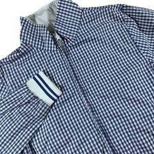 Scotch Soda Amsterdam Couture Bomber Jacket Mens Medium Blue Gingham Check