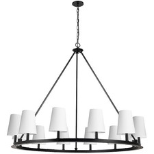 Dainolite Colby 12 Light Incandescent Chandelier, Black/White - CLB-5212C-MB-790