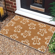 1PSC Christmas Gingerbread Man Doormat, Indoor Gingerbread Decoration