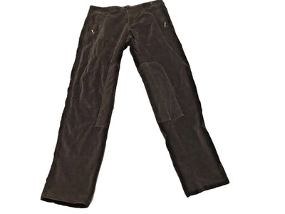 Zara Basic Pants  Women Brown Velour Size 4 Zipped Pockets Flat Front City