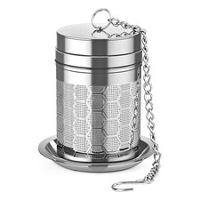 Stainless Steel Tea Infuser Extra Fine Mesh Loose Leaf Strainer Chain Hook