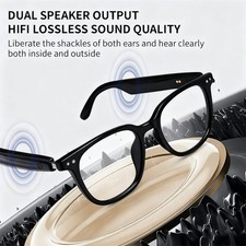 Bluetooth Audio Smart Glasses, Blue Light Glasses for Women Men, GS07-Black