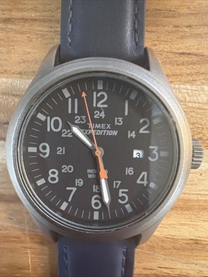 Timex Expedition Scout 40mm Men's Watch Blue Dial Leather Strap TW4B04300