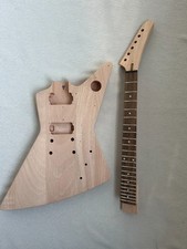 DIY Haze DKE 1958 Explorer Electric Guitar Kits 22Fret Mahogany Body HH Pickups