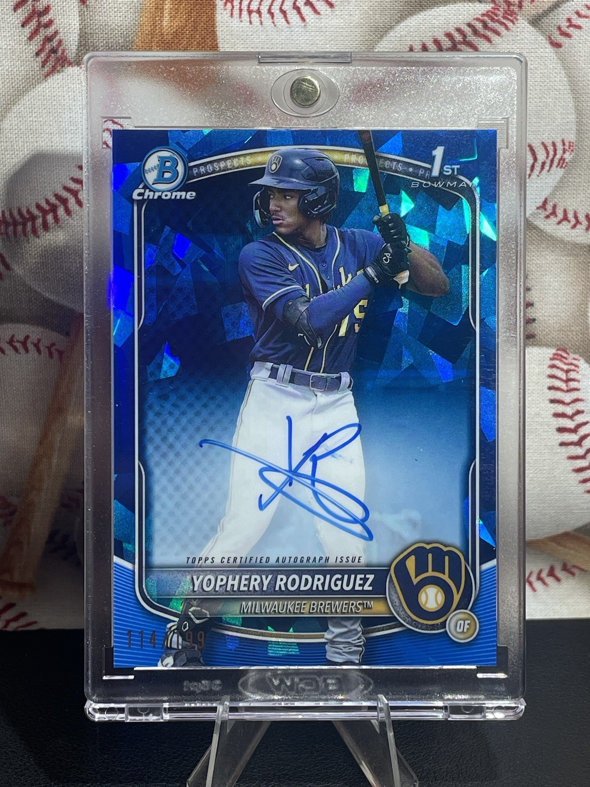YOPHERY RODRIGUEZ 2025 BOWMAN CHROME 1ST SAPPHIRE AUTOGRAPH AUTO /199