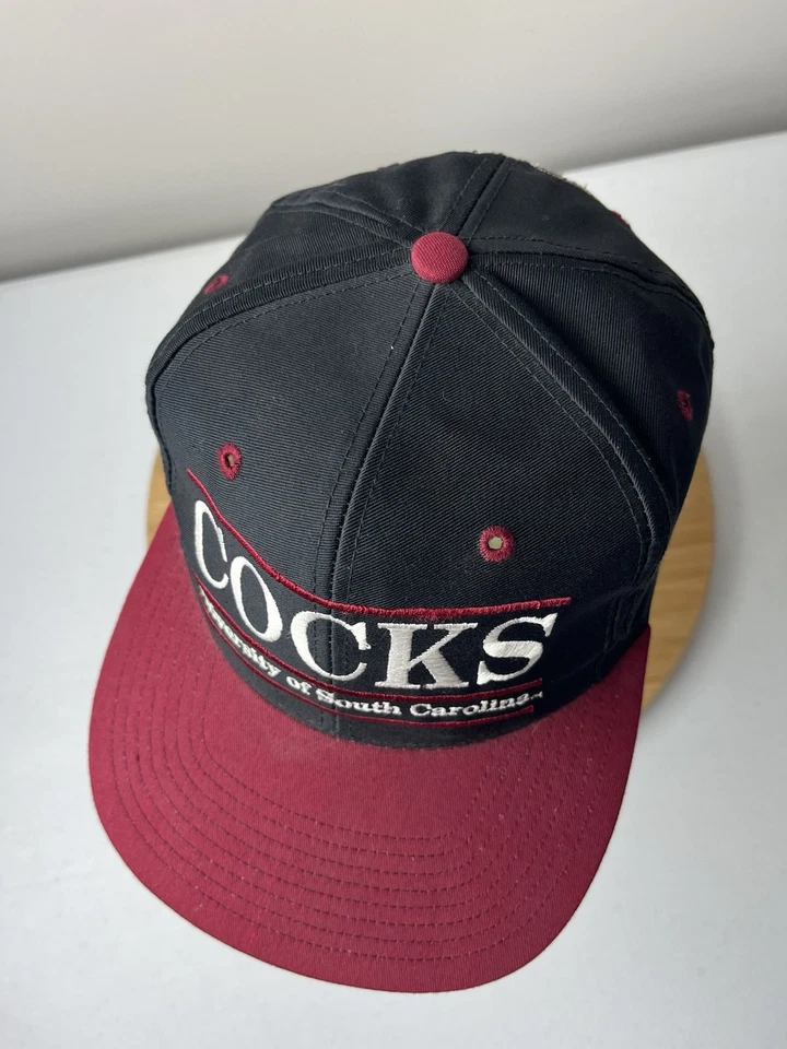 South Carolina Gamecocks The Game Split Bar SnapBack Hat Vintage 90’s Black USC - Image 4 of 4