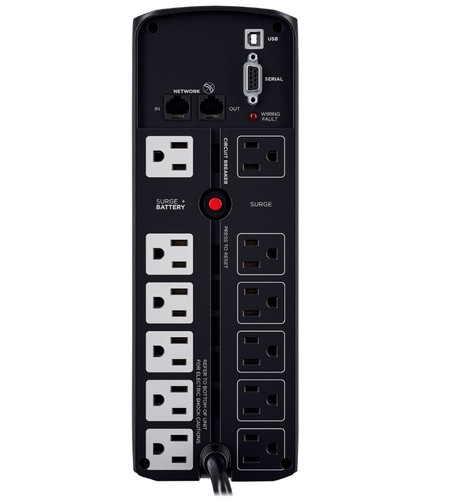 CyberPower GX1500U-R Gaming 1500VA 12 Outlets LCD UPS - Certified Refurbished - Afbeelding 4 van 9