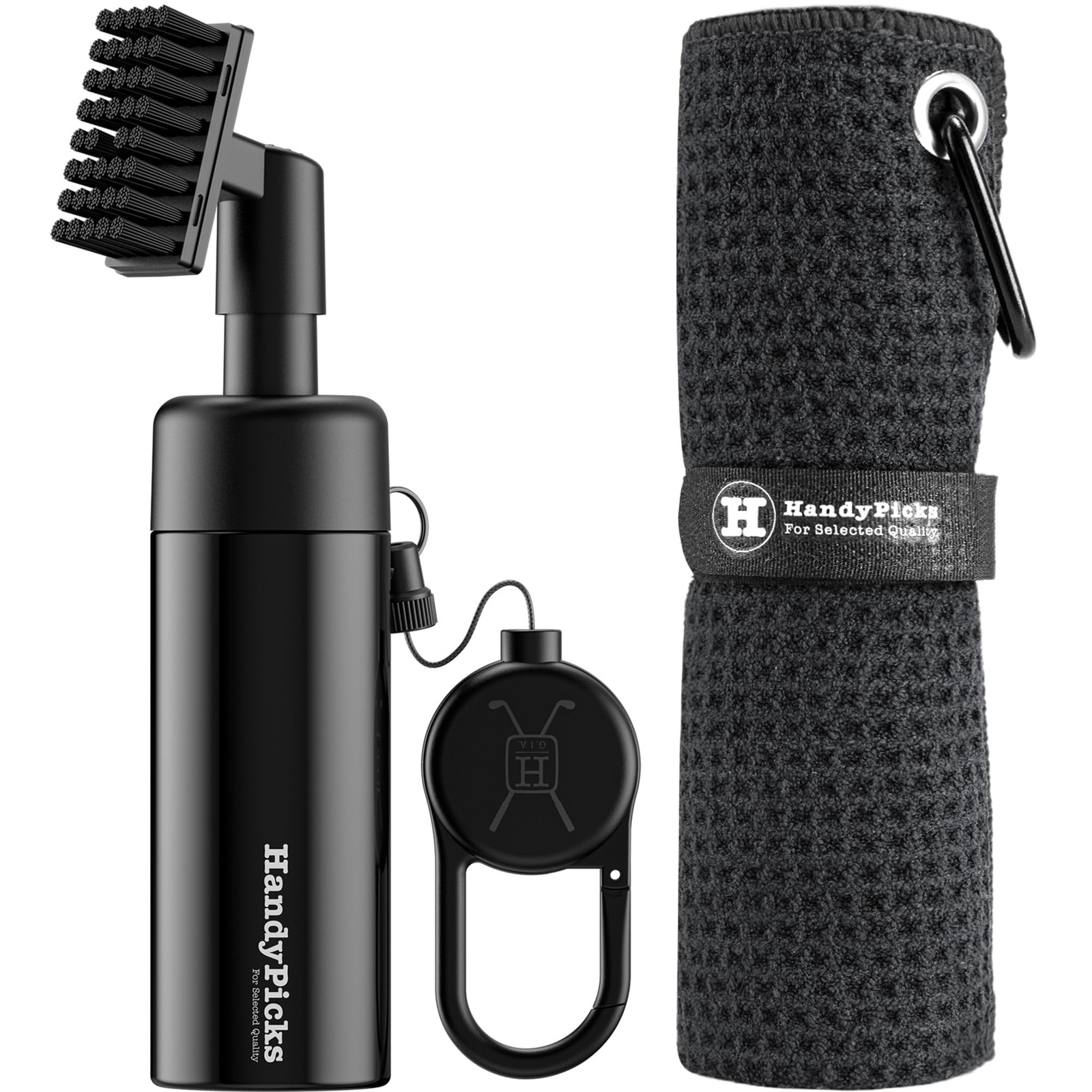 Handy Picks Golf Club Cleaner with Water, Spray Water Bottle Holds 5.5 Black