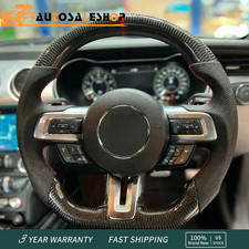 Real Carbon Fiber Steering Wheel For Ford Mustang 2018-2023 Gt Ecoboost Real Carbon Fiber Steering Wheel For Ford Mustang 2018-2023 Gt Ecoboost