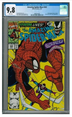 AMAZING SPIDER-MAN #345 CGC 9.8 Erik Larsen Cover; White Pages