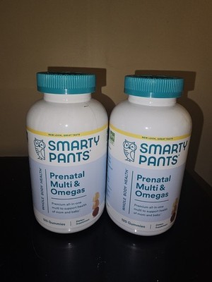2 Pack Smarty Pants Prenatal Multi & Omegas 120 Gummies Per Pack-Expires 10/4/26