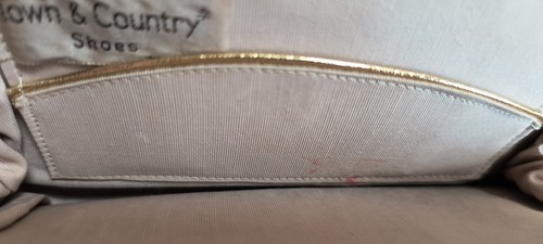 Vtg Town & Country Shoes Metallic Orange & Gold Clasp Clutch Purse Handbag - Picture 6 of 12