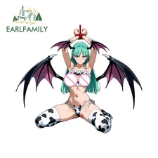 EARLFAMILY 5.1" Morrigan Aensland Car Sticker Trunk Hood Artistic Vehicle Decal