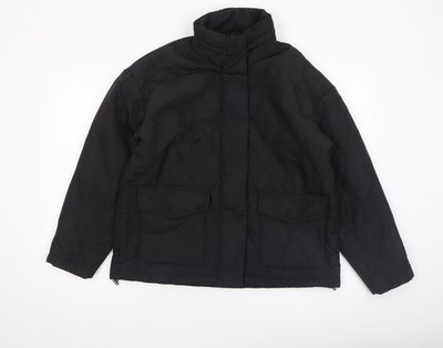 Schwarze gefütterte Damenjacke UK-Größe 10 Muskatnuss