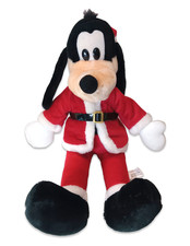 DISNEY Vintage 1990s Walt Disney Christmas Santa Goofy Plush Toy 18.5"