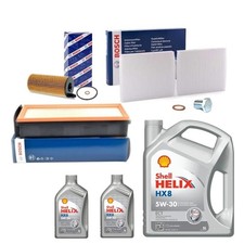 BOSCH OIL AIR CABIN SERVICE KIT 7L SHELL HX8 FOR BMW 730d MSPORT F01 3.0 12-15