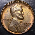 1955/5 Lincoln Wheat Penny 1c US Coin Philadelphia Mint AU