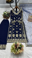 INDIAN SALWAR KAMEEZ PAKISTANI WEDDING PARTY DRESS WEAR BOLLYWOOD SUIT SHARARA
