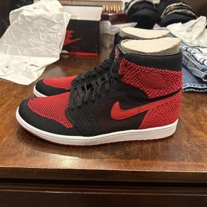 Air Jordan retro 1 flyknit mens shoes size 12 Jordan 1 Retro High Flyknit Bred Men main image 3