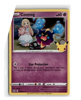 is cosmog a rare pokemon card Pokemon tcg Celebrations #013/025 Cosmog Holo Rare