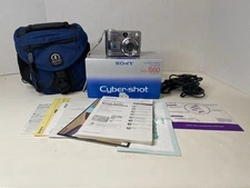 Sony Cyber-Shot DSC-S60 Camera Silver W/ Original Box Manual Case Card Tested